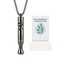 Stainless Steel Breathing Necklace with Meditation Cards, 2-in-1 Aromatherapy Necklace for Calm, Stress Support, Focus, and Urge Management for Women Men - color: Black, style: Necklace with card
