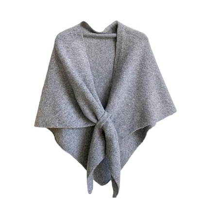 Pashmina Shawl Wraps for Women Knitted Shawls Scarf Solid Color Lightweight Poncho Wrap Tops Fall Winter Clothing - color: Gray