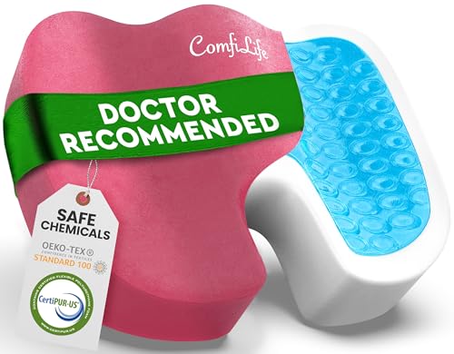 ComfiLife Premium Gel & Memory Foam Seat Cushion – Doctor Recommended Office Chair Cushion, Car Seat Cushion – Chair Cushions for Back & Sciatica Pain Relief – Seat Cushions for Office & Desk (Pink) - color: Pink
