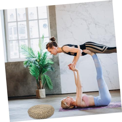 MERRYHAPY Round Cotton Filled Yoga Cushion Mat Handmade Woven Meditation Seat 100% Cotton Thickened for Comfort for Meditation and Relaxation