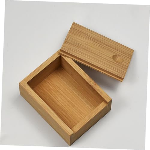Chic Bamboo Pull-out Lid Storage Box for Jewelry Organization Retro Decorative Case for Home Office Stylish Desktop Decor