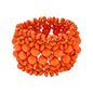 Handmade Wooden Bead Bohemian Elastic Stretch Bracelet Colorful Flower Pattern Design for Women Summer Beach Holiday Jewelry Lightweight - color: orange