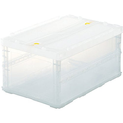 TRUSCO TSK-C40B-TM Thin Folding Container Scale, 1.4 gal (40 L) with Locking Lid, Transparent, Storage Box - color: transparent, size: 40L, style: Locking lid included
