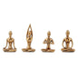 Yoga Pose Statue Set (4 Pcs), Abstract Figurines for Shelf Decor, Zen Meditation Accessories for Home & Office, Spiritual Gift (Gold)