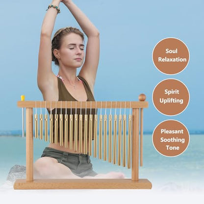 LIEKE 20 Tone Tabletop Wind Chime Hand Chime Sound Healing Instrument for Zen Yoga Meditation Mindfulness