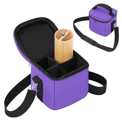Universal Chimes Case Bag Hold up to 4 Chimes Accessory for Sound Healing Meditation Toolkit Protective Carrying Transport Travel Gig Bag for Wind Chime (Not Included), 8x8x8 Inch (Purple) - color: Purple