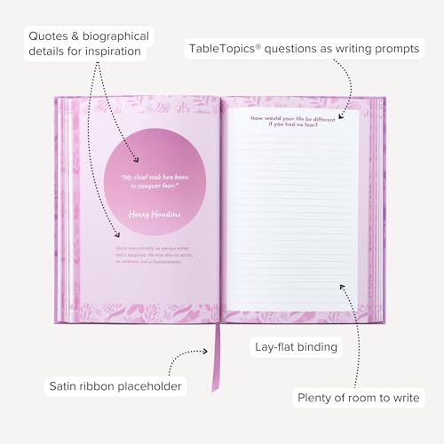 TableTopics Inspiration Prompted Journal for Women with Questions, Quotes, Biographies, & Creative Tasks for Increased Motivation, Improved Mood, Self-Confidence, Wellness, & Personal Development - style: Inspiration