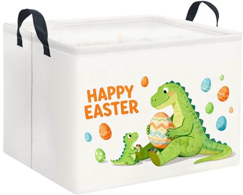 Rectangular Easter Basket Waterproof Storage Bin for Bedroom Collapsible Bin Books Box Basket Room Decor(Cute Dinosaur) - color: Cute Dinosaur