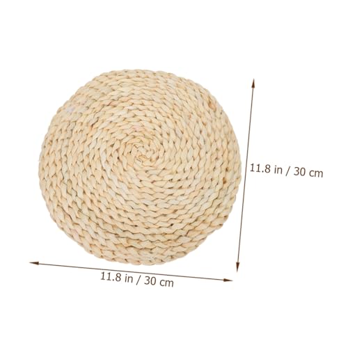 IMIKEYA Thick Straw Woven Meditation Cushion Handmade Yoga Mat for Comfortable Sitting Sturdy Tatami Floor Pad for Meditation and Relaxation