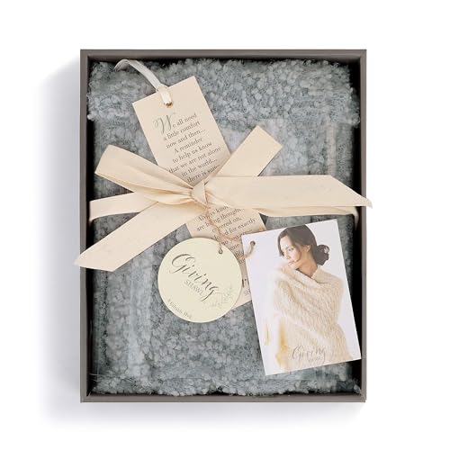 DEMDACO Giving Collection Giving Shawl with Pockets - Cozy Wrap for Women - Pockets - Soft Knit - Comfortable - Blanket-Style - Thoughtful Gift for Her - One Size - Sage Green