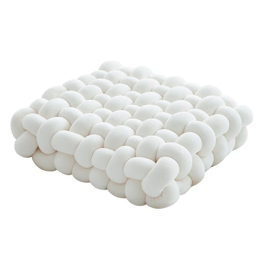 Knot Pillow, Meditation Mat, Large Floor Mat, Chair Pillow, Upholstered Cushion, Square Knot Seat Cushion, Home Decoration, Living Room, Bedroom, Sofa (Pure White) - color: Pure White