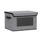 Fabric Storage Bin with Lid, Storage Box with Handles, 10.2 x 7.8 x 6.7 Inch Closet Organizer for Shelves Organization, Gray, 1-Pack