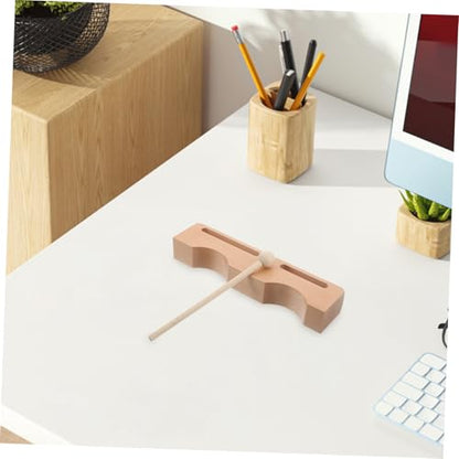 Yardwe Wooden Double Bass Bang Beech Rhythm Block Mallet Percussion Block Professional Musical Instrument for Adults