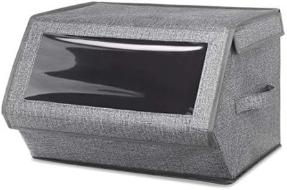Whitmor Stackable Window Box, Crosshatch Gray (Pack of 6) - color: Crosshatch Gray, size: 6 Pack