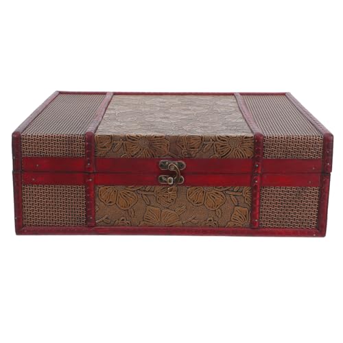 Cabilock Memory Box Wooden Desktop Storage Boxes Wood Treasure Box for Books Jewelry Document Box without Lock (Lotus) Storage Boxes Decorative