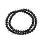 14in Agate Wrap Bracelet for Women Men Natural Round Beaded Agates Stone Healing Stretch Bracelets Elastic Handmade Polished Gemstone Beads Bracelet - color: Black Agate, size: 6mm Beads