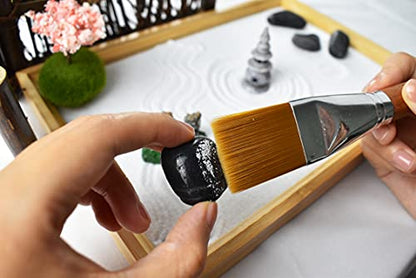 Artcome Japanese Zen Sand Garden for Desk with Rake, Stand, Rocks and Mini Furnishing Articles - Office Table Accessories, Mini Zen Sand Garden Kit - Meditation Gifts - size: Style 2