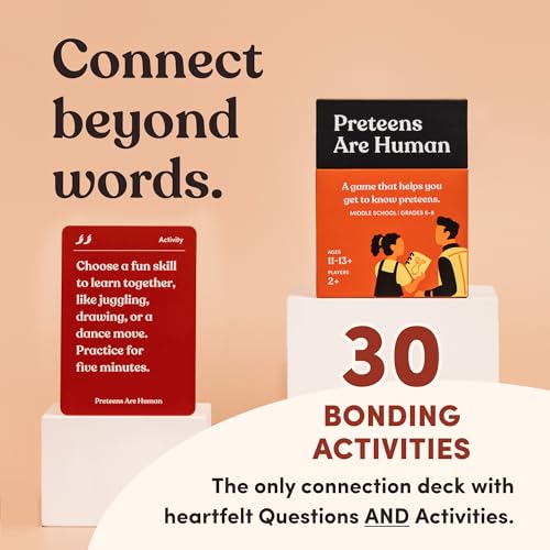 Preteens are Human | 140 Conversation Cards to Help You Get to Know Preteens | Card Game for Middle School Preteens | Designed by Experts for Grades 6-8 | Ages 11-13+ - style: Preteens Are Human