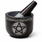 Mortar and Pestle Set Unique - Black Pestle and Mortar Bowl Solid Stone Grinder for Herbs Spice Guacamole Garlic Ginger Root