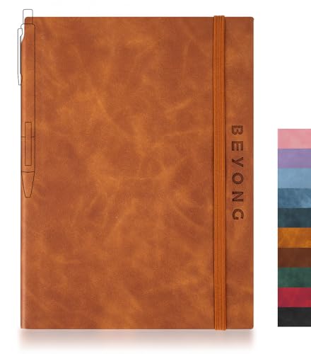 BEYONG Lined Journal Notebook - 200 Pages A5 Size, Softcover Leather Journals for Writing, Note Taking, Journaling, Diary & Bible, Work & Travel, Women & Men, 6.1”×8.3”(Brown)