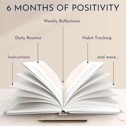 Premium Gratitude Journal for Women – 6 Month Guided Daily Prompts – Hardcover, 249 Pages, Lay Flat, 100gsm Paper, Gift Boxed – Affirmation, Self Care Gifts for Women, Mindfulness, Wellness - color: Gratitude - Beige