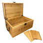 Bamboo Garden Seed Storage Organizer Box, Wooden Seed Box with Removable Dividers, Metal Handle and Latch, Seed Keeper Organizer for Garden Seed Packets and Storage (10.59 x 7 x 5.12 in)