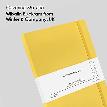 myPAPERCLIP Executive Series Notebook, A5 (5.83 x 8.27 in) Plain, Yellow - color: Yellow, size: A5, Plain