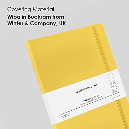 myPAPERCLIP Executive Series Notebook, A5 (5.83 x 8.27 in) Plain, Yellow - color: Yellow, size: A5, Plain
