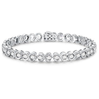 Birthstone Bracelets for Women, Sterling Silver 7 Inch Infinity Tennis Bracelet, Wedding Anniversary Birthday Jewelry Gifts for Women Wife Girlfriend Mom Her - color: 04-Apr-Cubic Zirconia