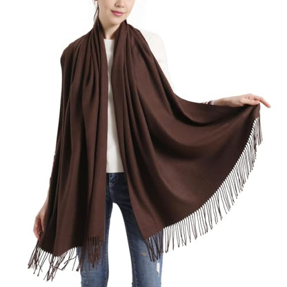 Pashmina Scarf and Shawl - Soft Women Pashminas Wrap for Wedding Evening Party dresses - color: I#. Coffee