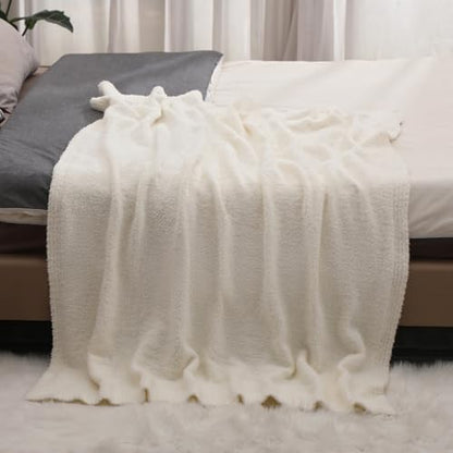 bearberry Super Soft Fluffy Throw Blanket Lightweight Cozy Warm Throw Blankets for Couch Bed Sofa All Season(Cream, 50”x60”) - color: Cream, size: Throw(50″x60″)