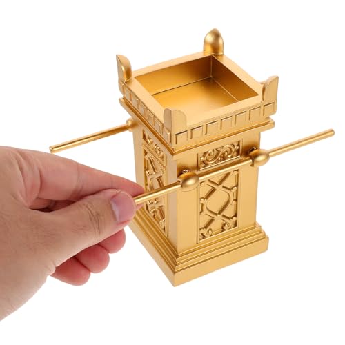 VOSAREA Religious Festival Tabletop Decoration: Golden Miniature Altar - Wealth Blessing Table Centerpiece - Fengshui Housewarming Decor - size: 15.00X12.00X6.40CM