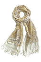 Urban CoCo Women's Embroidered Oversize Tassel Shawl Scarf Wraps for Women - color: #3-beige