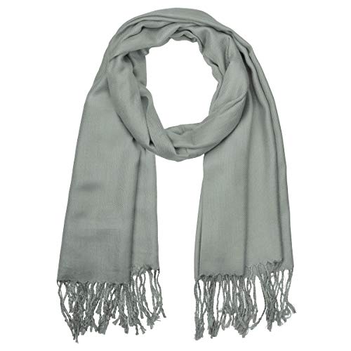Falari Women's Soft Solid Color Pashmina Shawl Wrap Scarf, for Wedding, Bridesmaid Gifts, Evening Dress - color: Grey