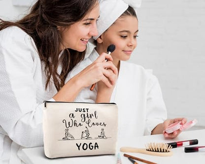 kdqua Yoga Gifts Makeup Bag, Gifts for Yoga Teachers Women, Meditation Gift Cosmetic Bags Zipper Pouch Travel Organizer Toiletry Bag