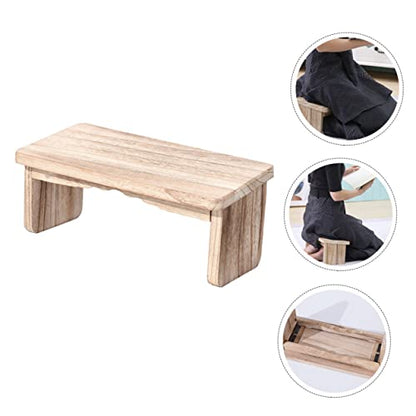 VICASKY Stool Foldable Wooden Bench Portable Zen Seat for and Prayer Non-Slip Design Suitable for Home Use