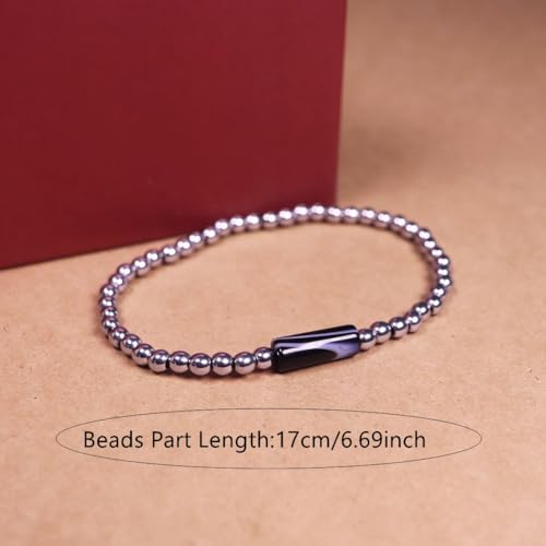 Natural Stone 4mm Round Beads Agate Adjustable Braided Elastic Rope Bracelets Unisex for Men Women - color: Color1-4pcs