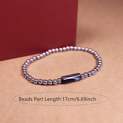 Natural Stone 4mm Round Beads Agate Adjustable Braided Elastic Rope Bracelets Unisex for Men Women - color: Color1-4pcs