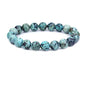 Keleny Fashion Crystal Man Women Stretch Bracelet 10mm Round Beads Rock Jasper 7 Inch Unisex - color: Green A Grade African Turquoise Howlite