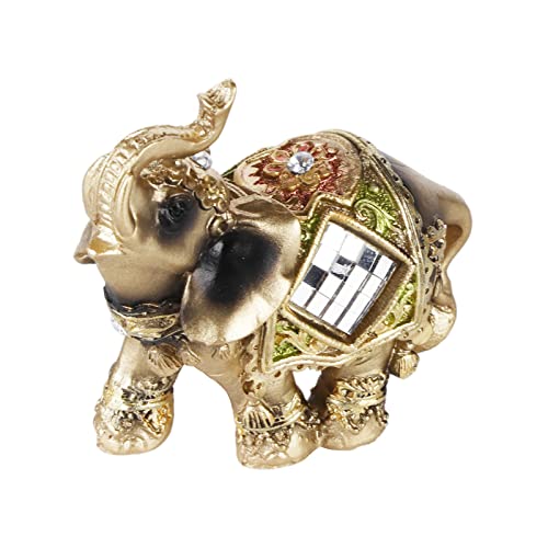 WAL FRONT Lucky Feng Shui Green Elephant Statue Sculpture Wealth Figurine Gift Home Decoration (Green Trumpet) - size: Green trumpet