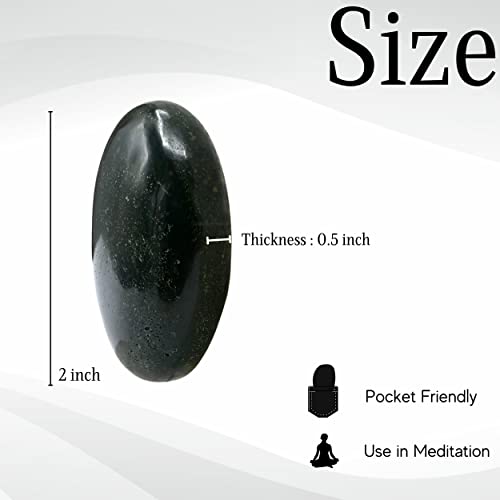 Amazing Gemstone Bloodstone Crystals and Healing Stones - Large Palm Stone Crystals Piedra - Crystal for Good Luck, Balanced Positive Energy, Meditation - Unique Stocking Stuffers and Gifts for Women - color: Bloodstone