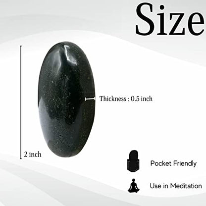 Amazing Gemstone Bloodstone Crystals and Healing Stones - Large Palm Stone Crystals Piedra - Crystal for Good Luck, Balanced Positive Energy, Meditation - Unique Stocking Stuffers and Gifts for Women - color: Bloodstone