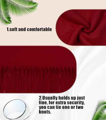 Winter Soft Long Scarf, Pashmina Shawls and Wraps, Warm Large Scarves for Men Women Evening Dress Wedding - color: Burgundy
