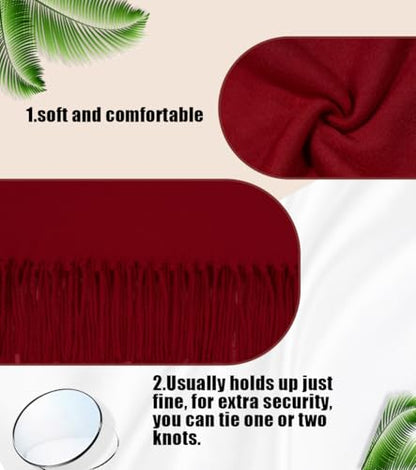 Winter Soft Long Scarf, Pashmina Shawls and Wraps, Warm Large Scarves for Men Women Evening Dress Wedding - color: Burgundy