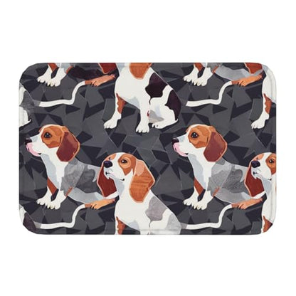Beagle Patterns Printed Flannel Non - Slip Floor Mat 16x24in - Soft Plush Microfiber Rug for Every Indoor Space - color: Beagle Patterns