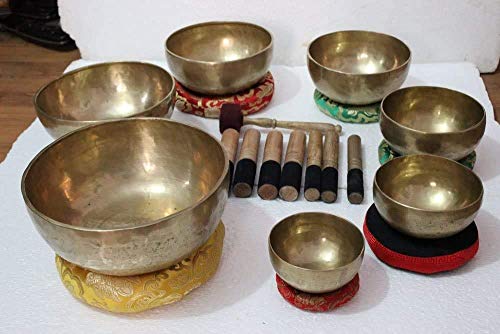 Royal Kurta Chakra Healing Tibetan Singing Bowl - Set of 7 - Hand Hammered Tibetan Meditation, SINGING-NEW-17