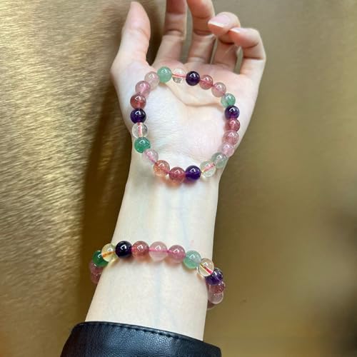 Beaded Bracelets for Women,Stretch Healing Crystal Bracelet Natural Stone Gemstone Jewelry Gifts - color: Style O-Multicolor A