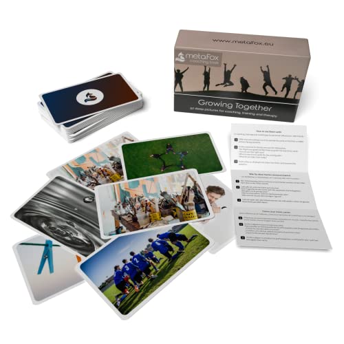 metaFox Coaching Picture Cards | Growing Together | Conversation Cards for Ice Breakers and Team Building Activities | Motivational Postcards for Your Next Coaching and Training Sessions - color: Growing Together