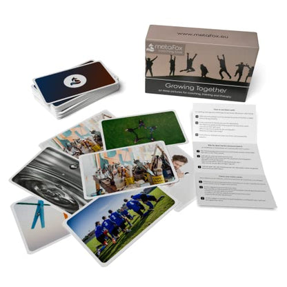 metaFox Coaching Picture Cards | Growing Together | Conversation Cards for Ice Breakers and Team Building Activities | Motivational Postcards for Your Next Coaching and Training Sessions - color: Growing Together