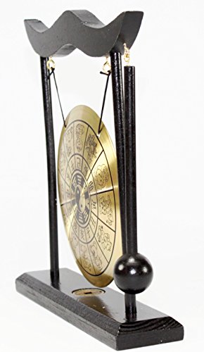 Brass Feng Shui Desktop Table Gong Meditation Desk Bell (Zodiac)